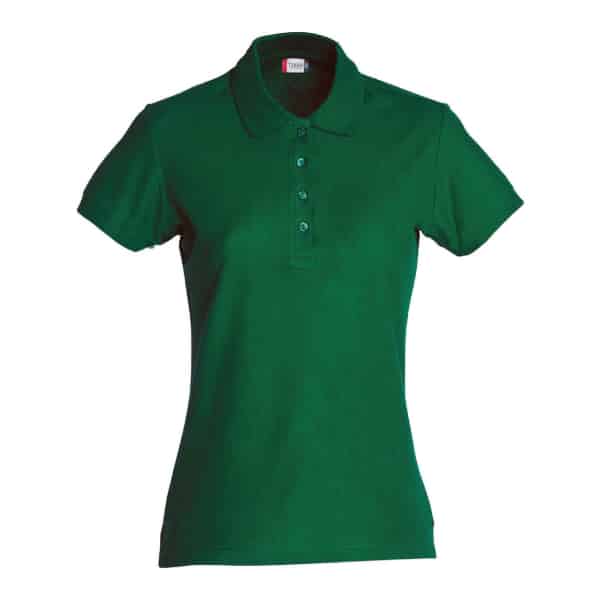 Basic Polo Ladies 028231 Bottle Green scaled - Clique Basic Polo - Ladies Fit