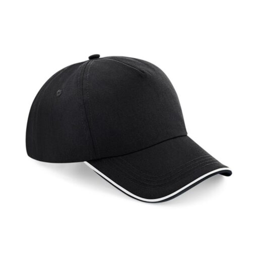Beechfield-Authentic-5-Panel-Cap-Piped-Peak-BW