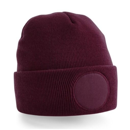 Beechfield-Circular-Patch-Beanie-BRUNDY
