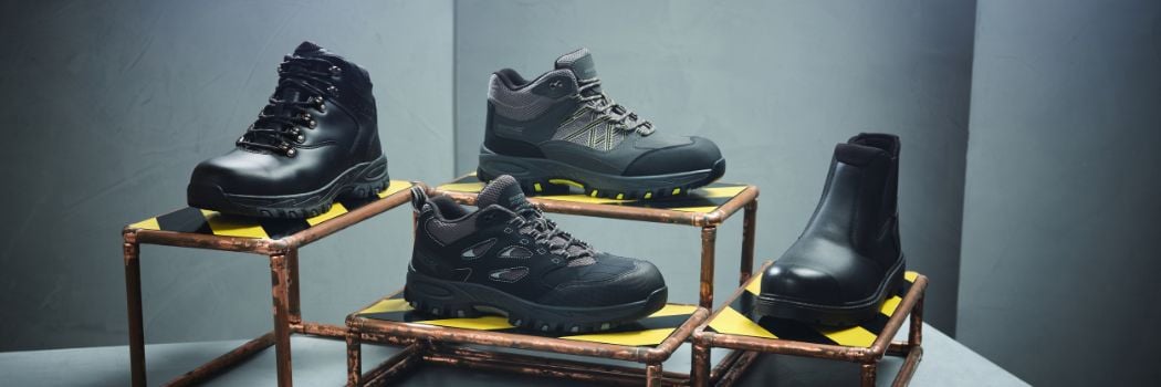 safety footwear on display