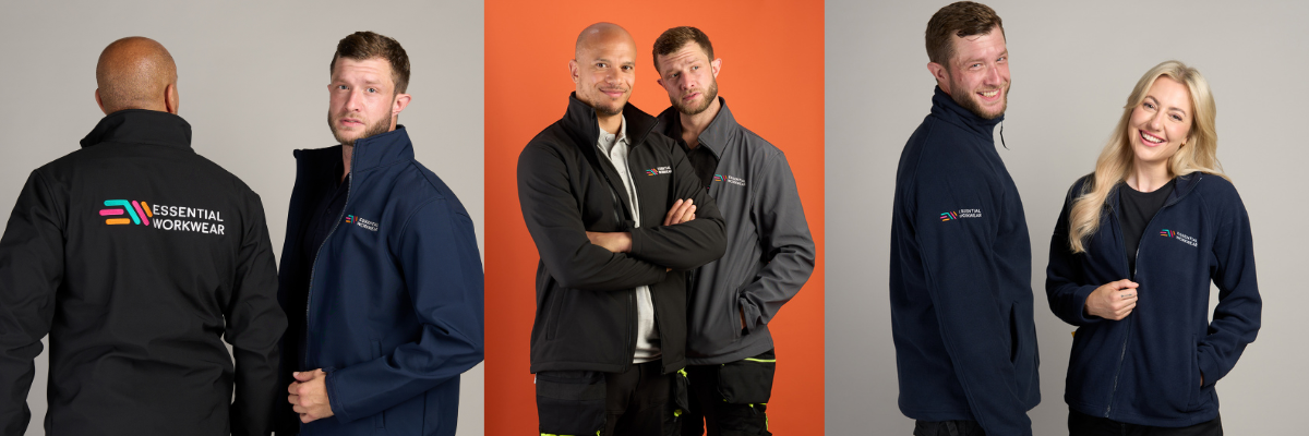 males and female wearing branded workwear to show budget vs expensive