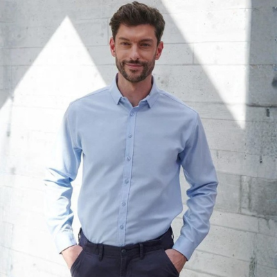Henbury ‘Cotton-Feel’ Coolplus® Shirt 2 male wearing Henbury ‘cotton-feel’ Coolplus® shirt
