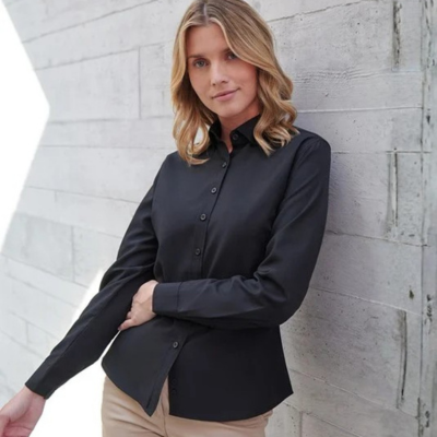 Henbury Women's ‘Cotton-Feel’ Coolplus® Shirt 2 Women’s long sleeve ‘cotton-feel’ Coolplus® shirt