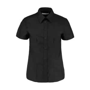 KK360 Black - Kustom Kit Workplace Short-Sleeved Oxford Blouse - Ladies Fit