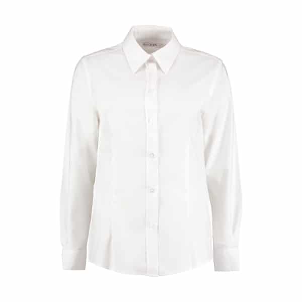 KK361 White - Kustom Kit Workplace Long-Sleeved Oxford Blouse - Ladies Fit