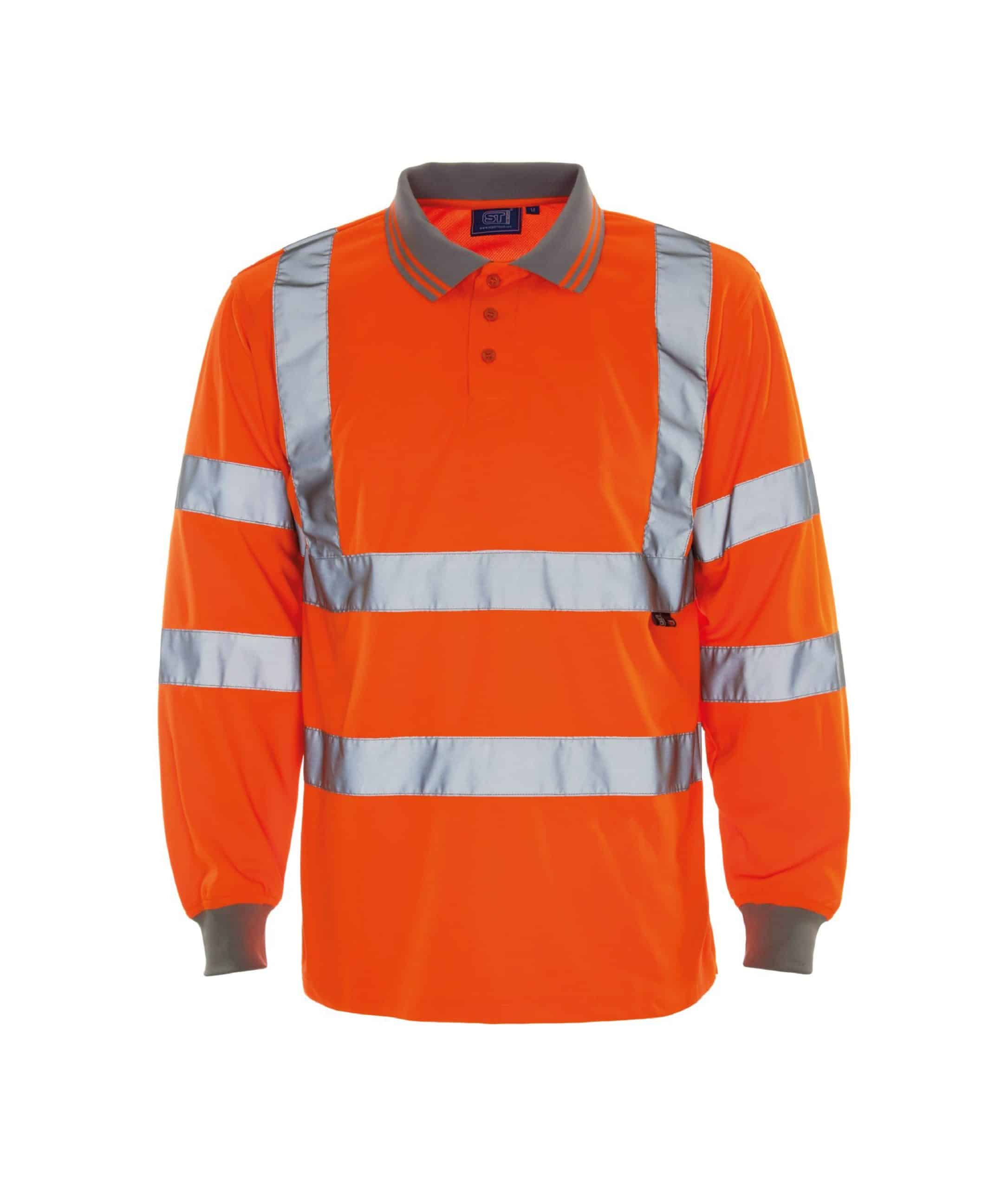 Chepstow Long Sleeve Hv Polo - Orange