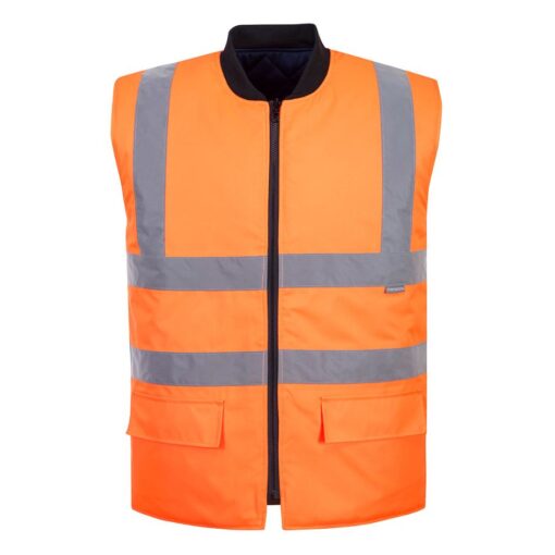 S469 - Hi-Vis Reversible Bodywarmer Orange Front