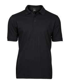 T1405 BLK FRONT - Tee Jays Luxury Stretch Pique Polo Shirt