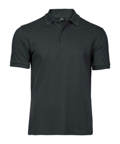 T1405 DGY FRONT - Tee Jays Luxury Stretch Pique Polo Shirt