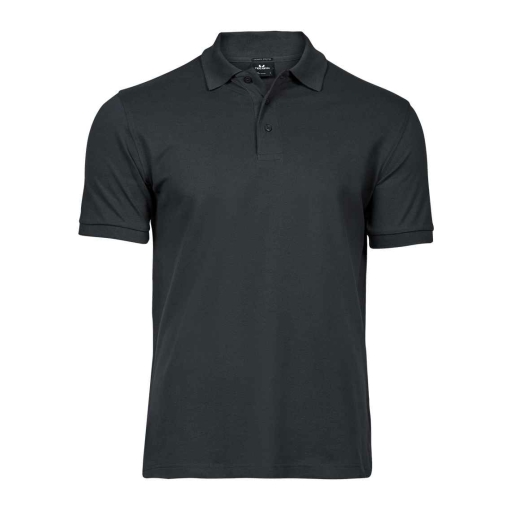 T1405 DGY FRONT - Tee Jays Luxury Stretch Pique Polo Shirt