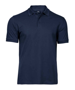 T1405 NAV FRONT - Tee Jays Luxury Stretch Pique Polo Shirt