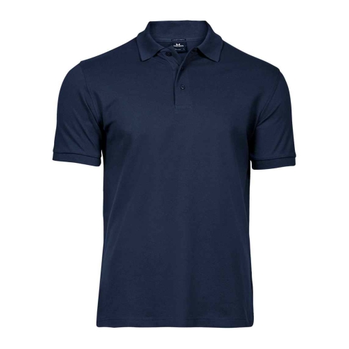 T1405 NAV FRONT - Tee Jays Luxury Stretch Pique Polo Shirt