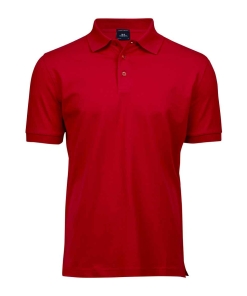T1405 RED FRONT - Tee Jays Luxury Stretch Pique Polo Shirt