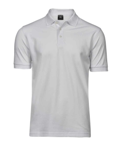 T1405 WHI FRONT - Tee Jays Luxury Stretch Pique Polo Shirt