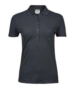 T145 DGY FRONT - Tee Jays Luxury Stretch Polo Shirt - Ladies