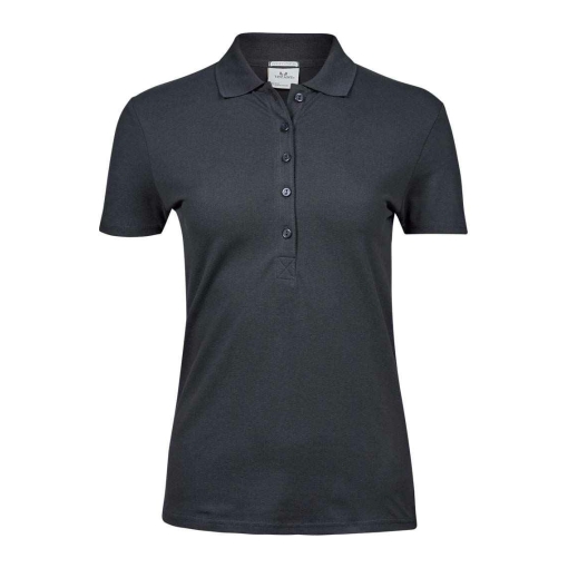T145 DGY FRONT - Tee Jays Luxury Stretch Polo Shirt - Ladies