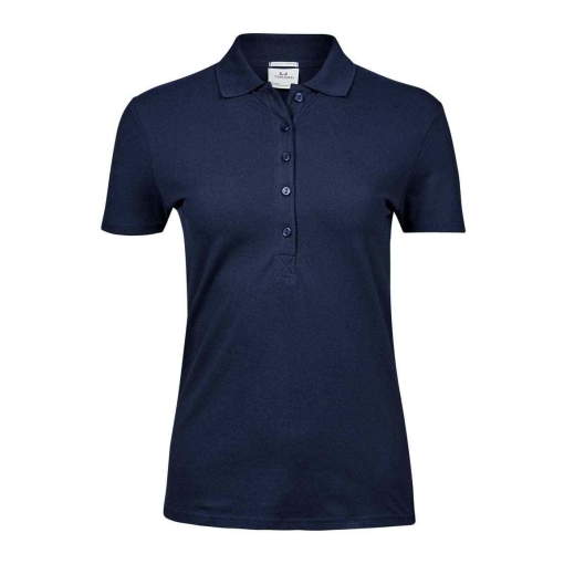 T145 NAV FRONT - Tee Jays Luxury Stretch Polo Shirt - Ladies