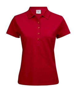 T145 RED FRONT - Tee Jays Luxury Stretch Polo Shirt - Ladies