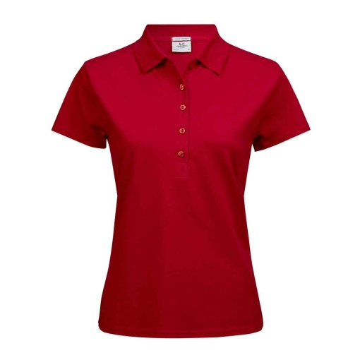 T145 RED FRONT - Tee Jays Luxury Stretch Polo Shirt - Ladies