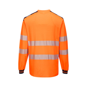 T185 OrangeNavy back - Portwest Lightweight Hi-Vis Long Sleeve T-Shirt