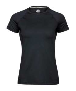 T7021 BLK FRONT - Tee Jays Cool Dry T-Shirt - Ladies