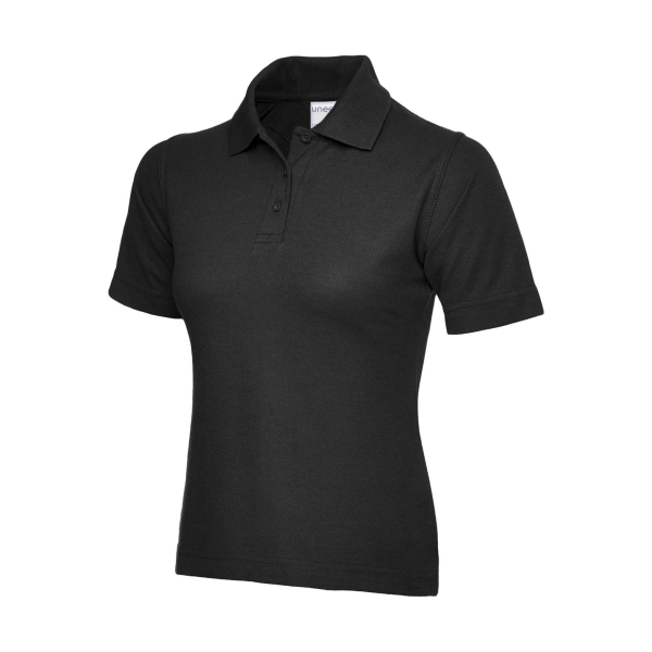 UC115 Black - Uneek Ladies Ultra Cotton Polo Shirt