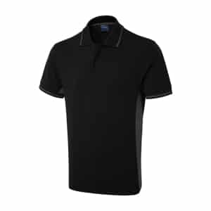 UC117 BLACK CHARCOAL - Uneek Two Tone Polo shirt