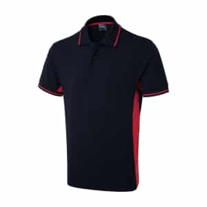 UC117NAVY RED - Uneek Two Tone Polo shirt