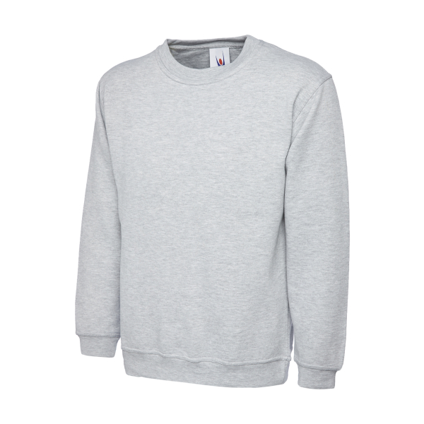 UC201 Heather Grey - Uneek Premium Sweatshirt