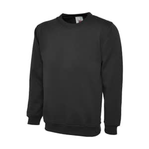 UC203 BLACK - Uneek Classic Sweatshirt - Unisex Fit