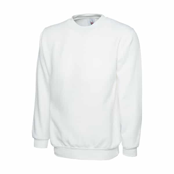 UC203 WHITE - Uneek Classic Sweatshirt - Unisex Fit