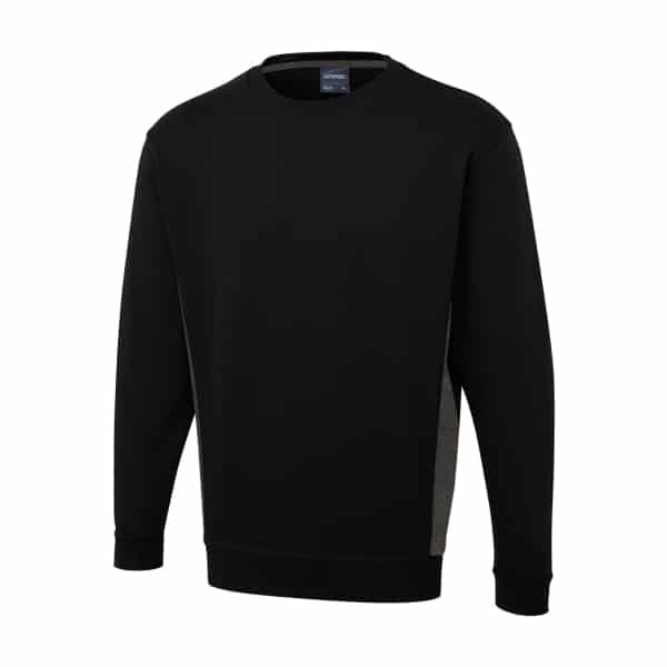 UC217 BLACK CHARCOAL - Uneek Two Tone Sweatshirt