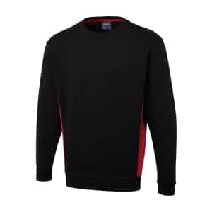 UC217 BLACK RED - Uneek Two Tone Sweatshirt