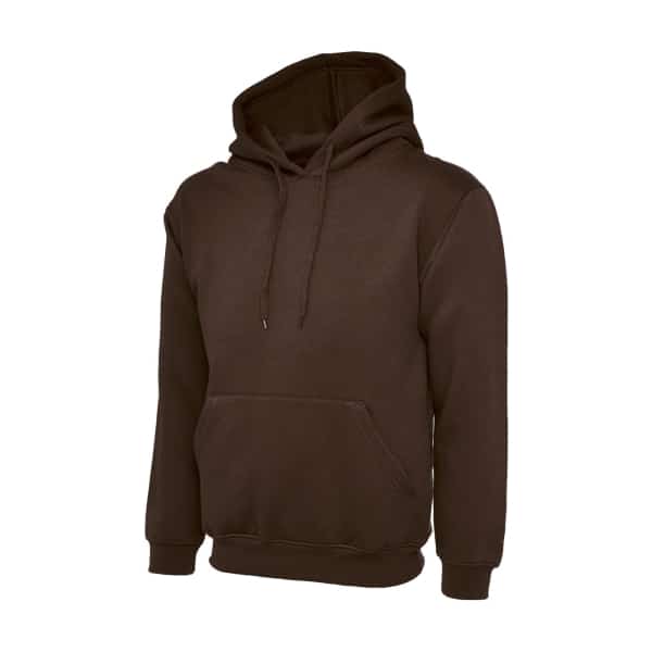 UC502 BROWN - Uneek Classic Hooded Sweatshirt - Unisex Fit