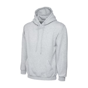 UC502 HEATHER GREY - Uneek Classic Hooded Sweatshirt - Unisex Fit
