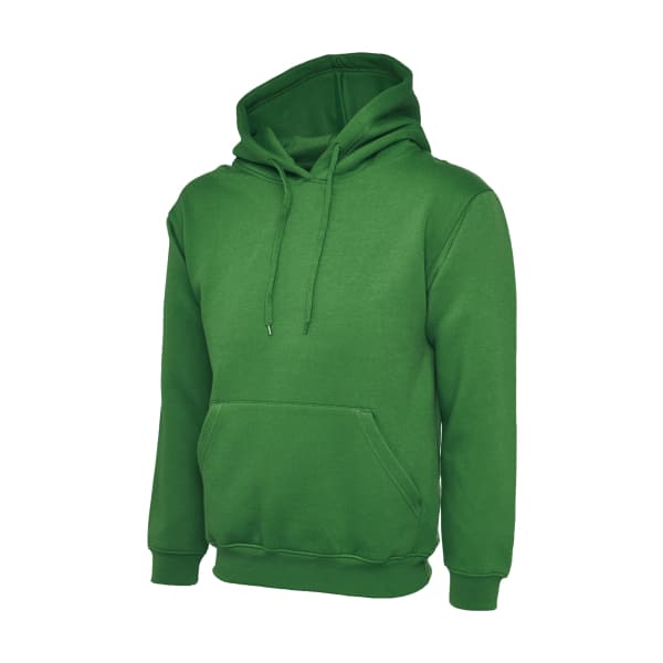 UC502 KELLY GREEN - Uneek Classic Hooded Sweatshirt - Unisex Fit