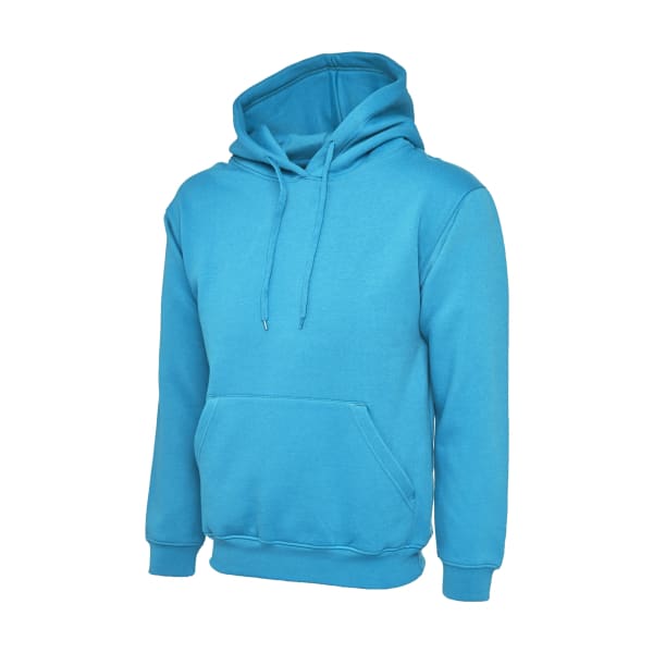 UC502 SAPHIRE BLUE - Uneek Classic Hooded Sweatshirt - Unisex Fit