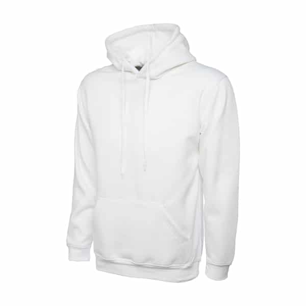 UC502 WHITE - Uneek Classic Hooded Sweatshirt - Unisex Fit