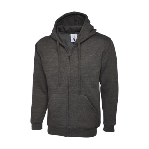 UC504 CHARCOAL - Uneek Classic Full Zip Hooded Sweatshirt - Unisex Fit