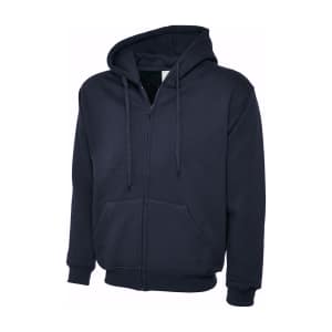 UC504 NAVY - Uneek Classic Full Zip Hooded Sweatshirt - Unisex Fit