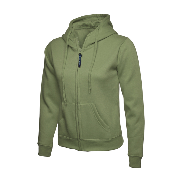 UC505 Olive - Ladies Classic Full Zip Hooded Sweatshirt