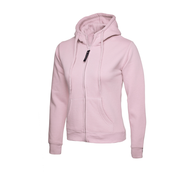 UC505 Pink - Ladies Classic Full Zip Hooded Sweatshirt
