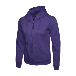 UC505 Purple - Ladies Classic Full Zip Hooded Sweatshirt