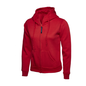 UC505 Red - Ladies Classic Full Zip Hooded Sweatshirt