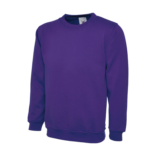 UC511 Purple 1 - Uneek Ladies Deluxe Crew Neck Sweatshirt
