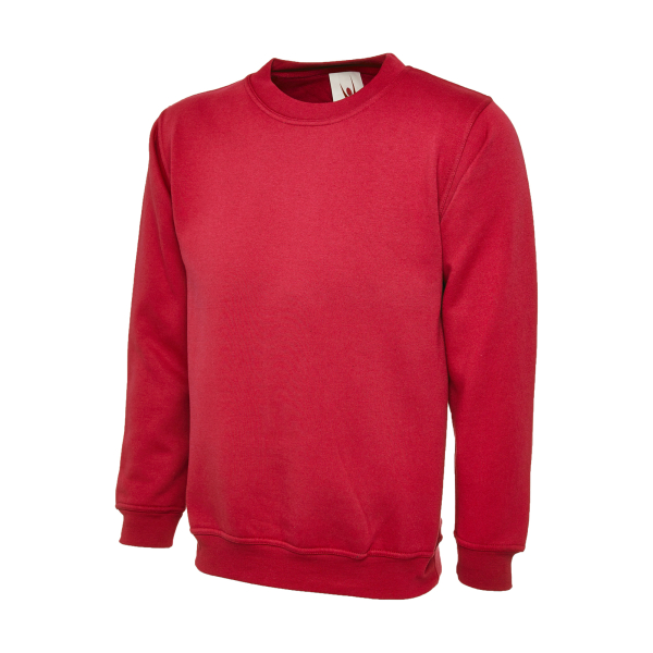 UC511 Red - Uneek Ladies Deluxe Crew Neck Sweatshirt