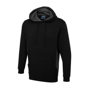 UC517 BLACK CHARCOAL - Uneek Two Tone Hooded Sweatshirt