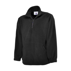 UC602 Black - Uneek Premium 1/4 Zip Micro Fleece Jacket