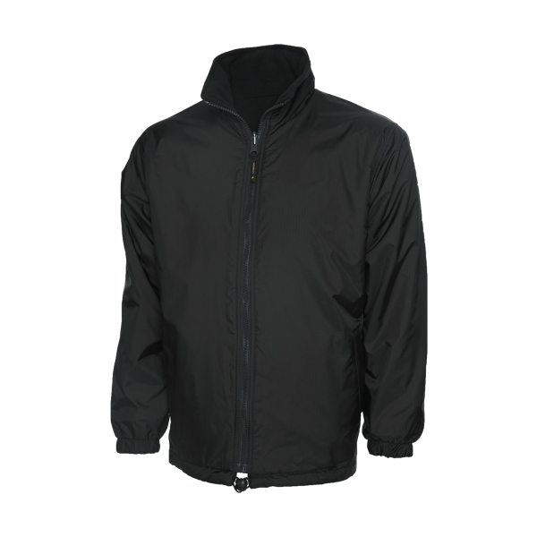 UC605 Black - Uneek Premium Reversible Fleece Jacket