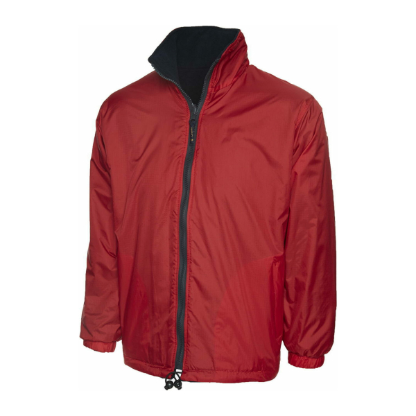 UC605 Red scaled - Uneek Premium Reversible Fleece Jacket